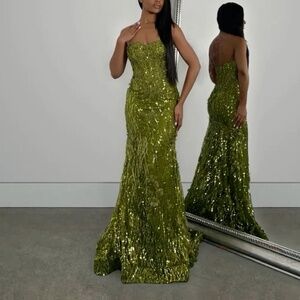 Olive Green Prom Dress
